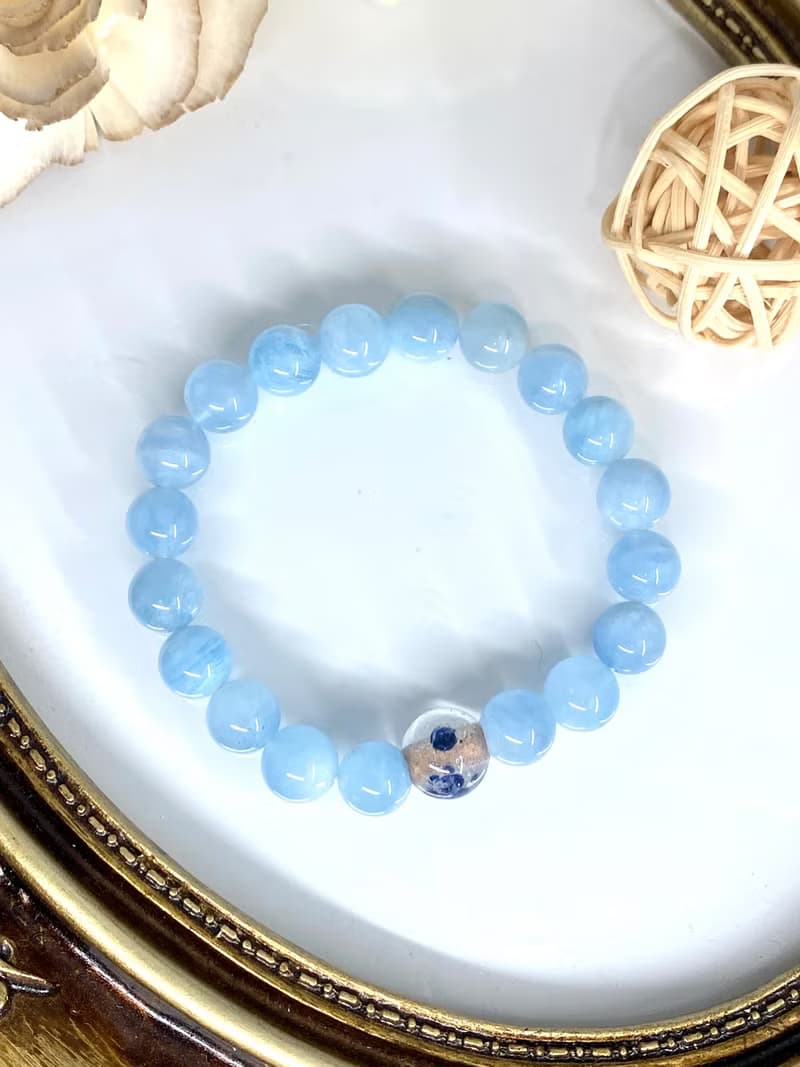 海藍寶古法琉璃珠手鍊手串