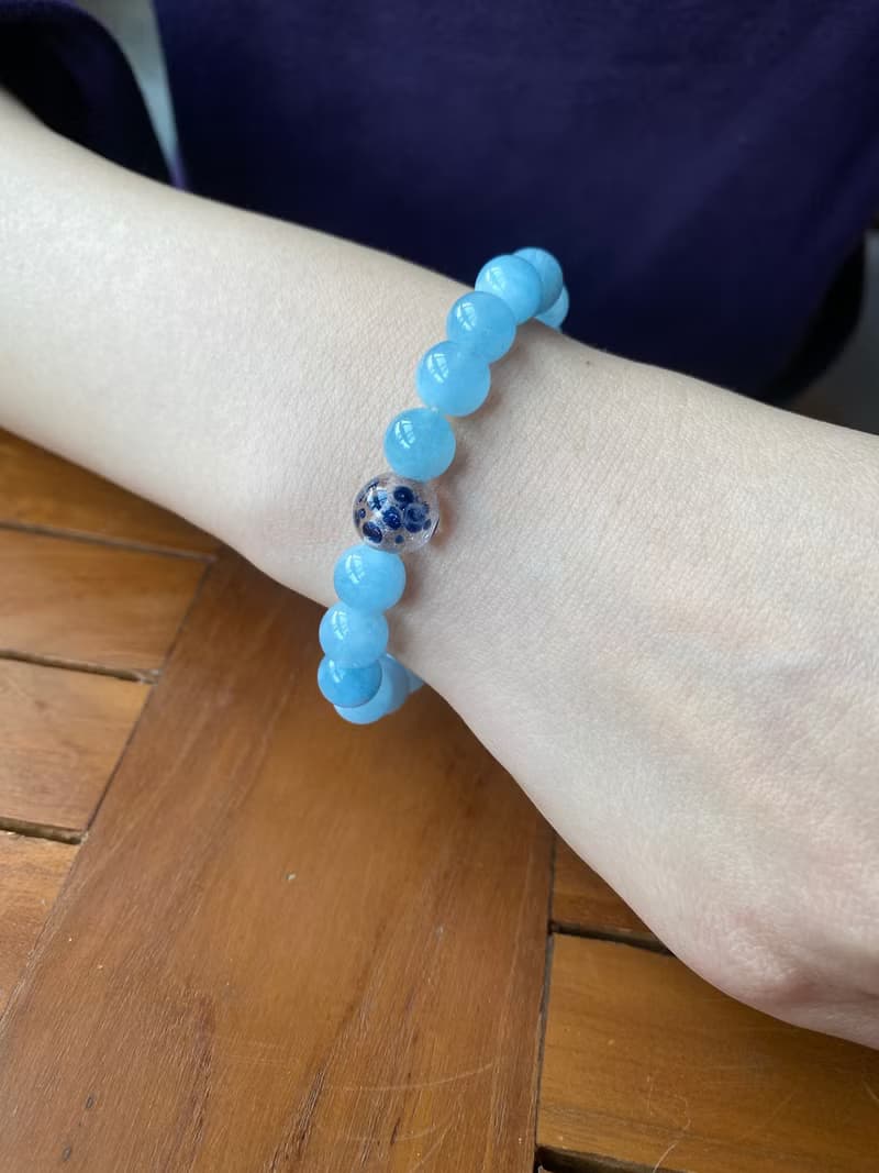 海藍寶古法琉璃珠手鍊手串