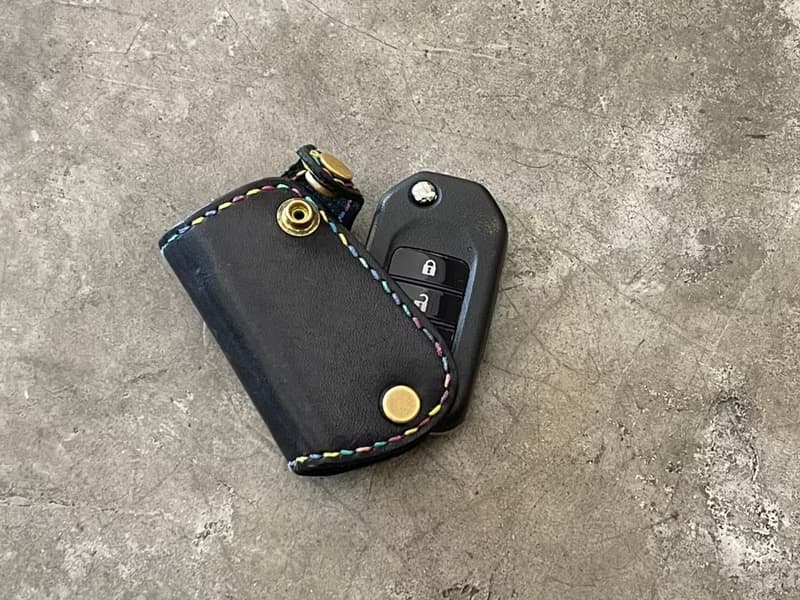 【Mini5】手工縫線汽車鑰匙包-加大款(黑色)
