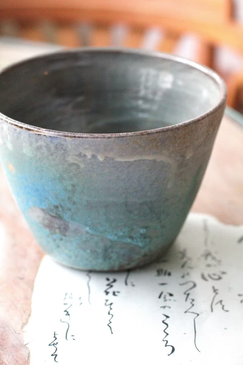 手拉坏大容量綠色系陶碗/陶盆/花器