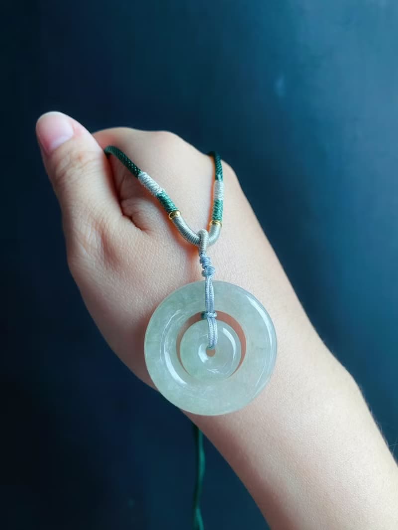 天然緬甸玉翡翠 厚庄 蜜糖 子母扣 項鍊 禮物 jadeite 長輩禮