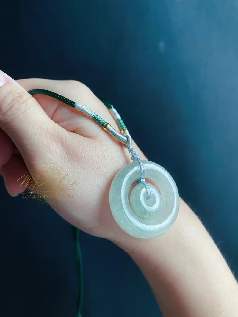 天然緬甸玉翡翠 厚庄 蜜糖 子母扣 項鍊 禮物 jadeite 長輩禮