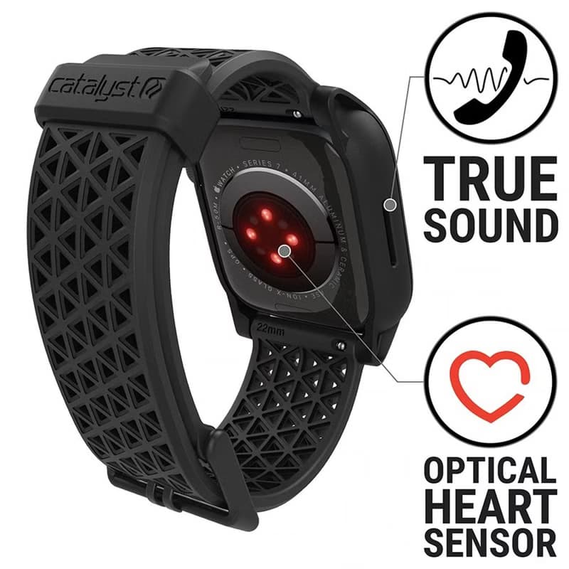 CATALYST Apple Watch S7 41mm 耐衝擊防摔保護殼(含錶帶)-黑色