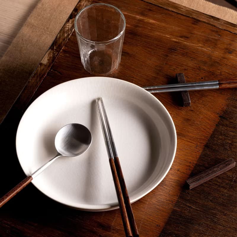 雞翅木不銹鋼湯匙(含筷架)