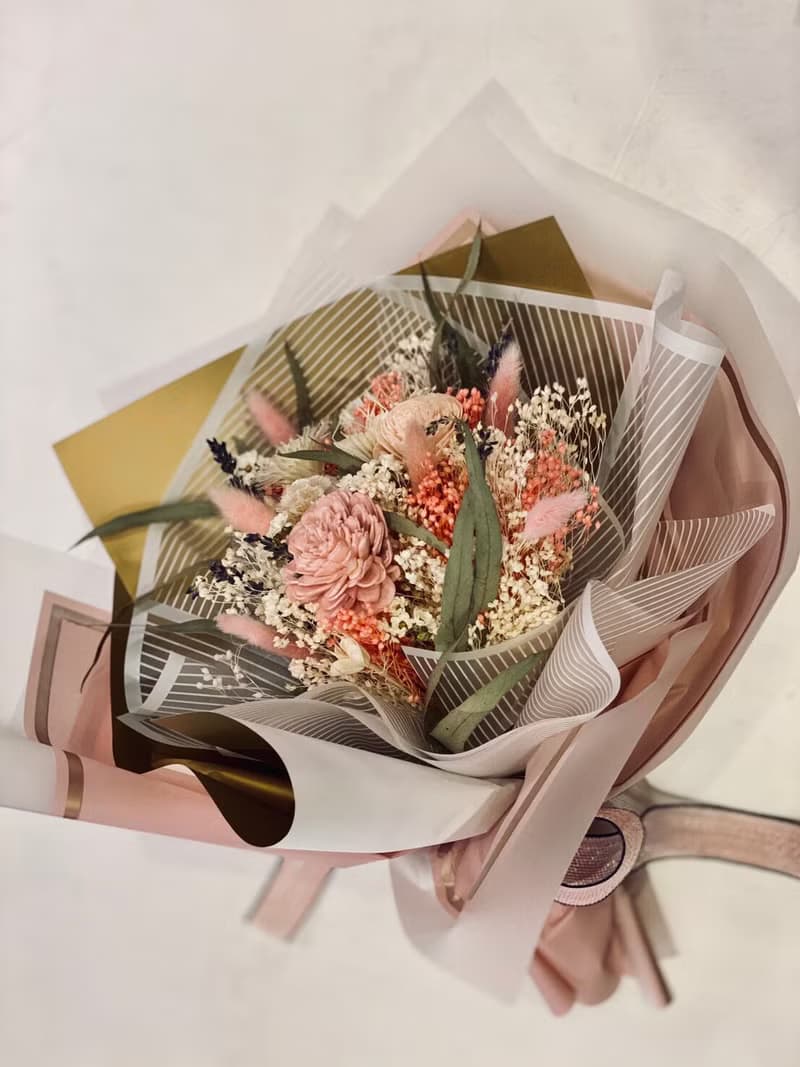 櫻花粉乾燥花束 畢業花束 | 生日 情人節首選 | 台北可自取