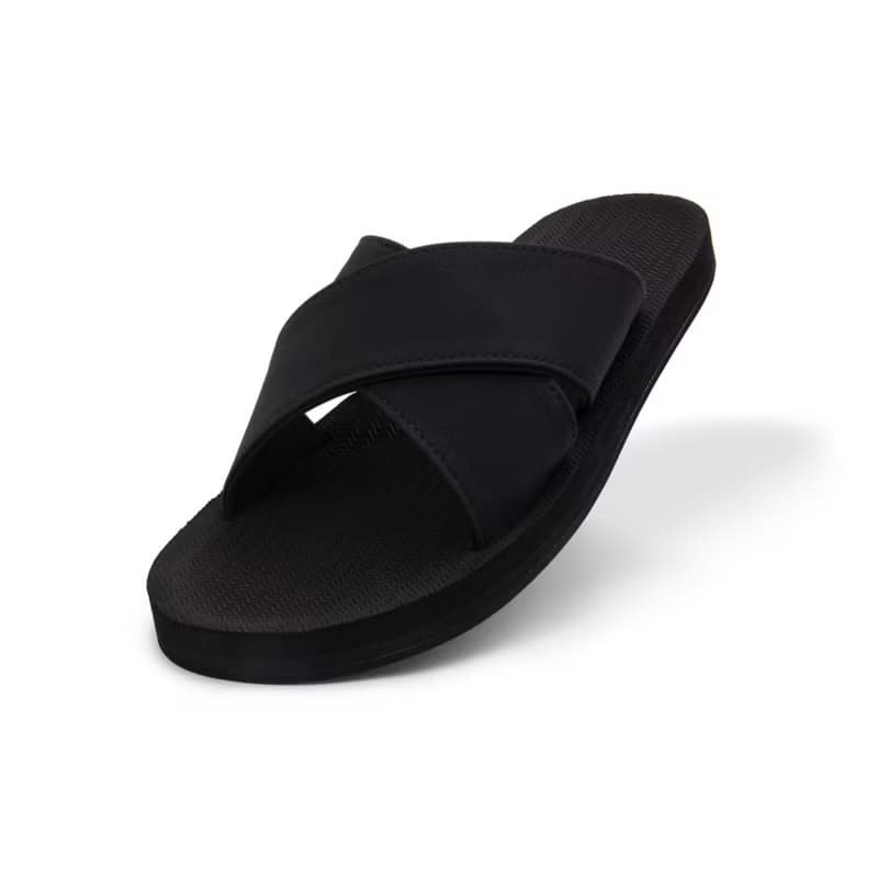 indosole CROSS 環保拖鞋 墨碳黑 女