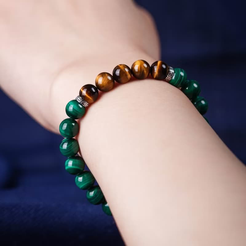 孔雀石虎眼石手鍊