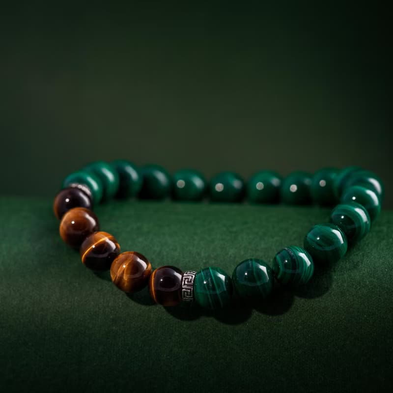 孔雀石虎眼石手鍊