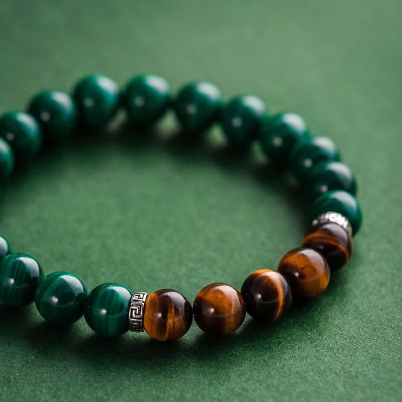 孔雀石虎眼石手鍊