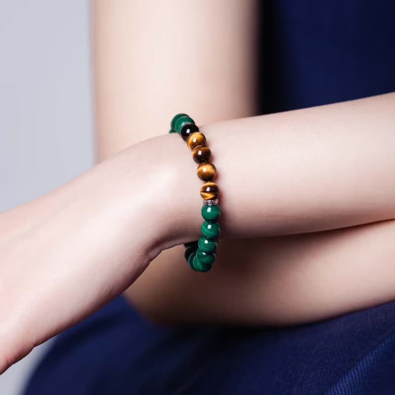 孔雀石虎眼石手鍊