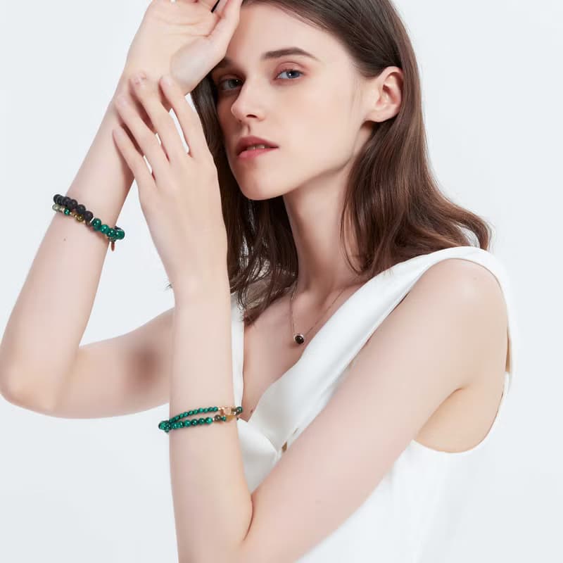 孔雀石虎眼石手鍊