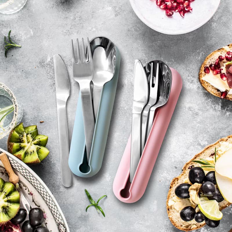 美國HYDY不鏽鋼餐具組 (湯匙+叉子+餐刀) | 附贈收納套-積雲