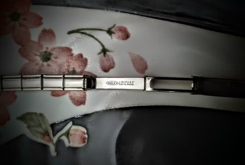 1933年 ELGIN 鍍12白K鏤刻雕花錶帶 鍍14白K錶殼