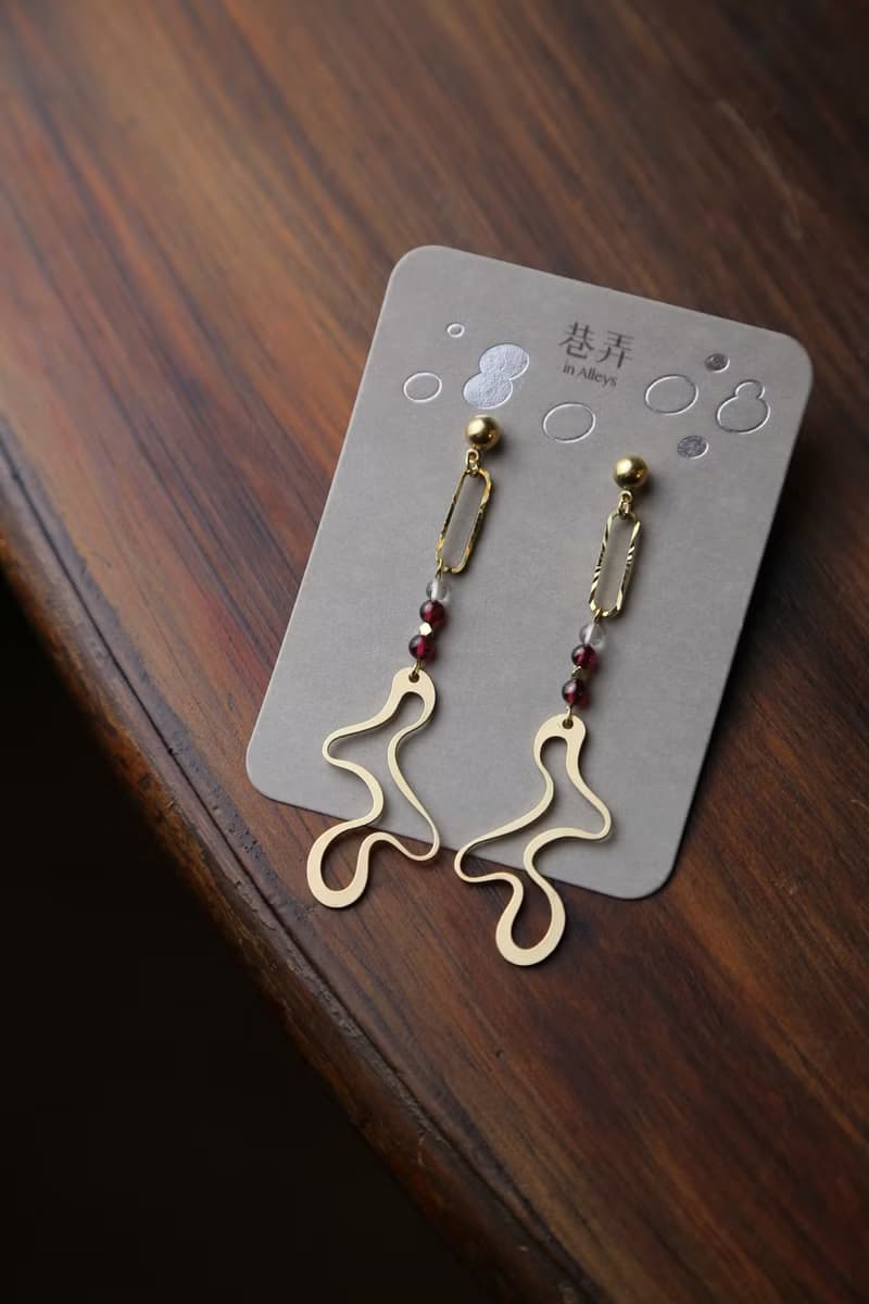 颯 - 天然礦石 水晶 耳環 耳針 耳夾 ( 六色 )