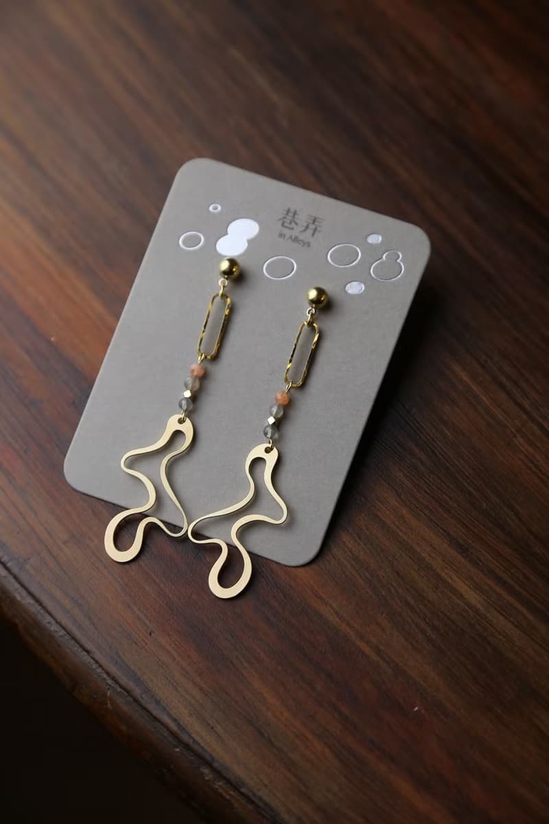 颯 - 天然礦石 水晶 耳環 耳針 耳夾 ( 六色 )