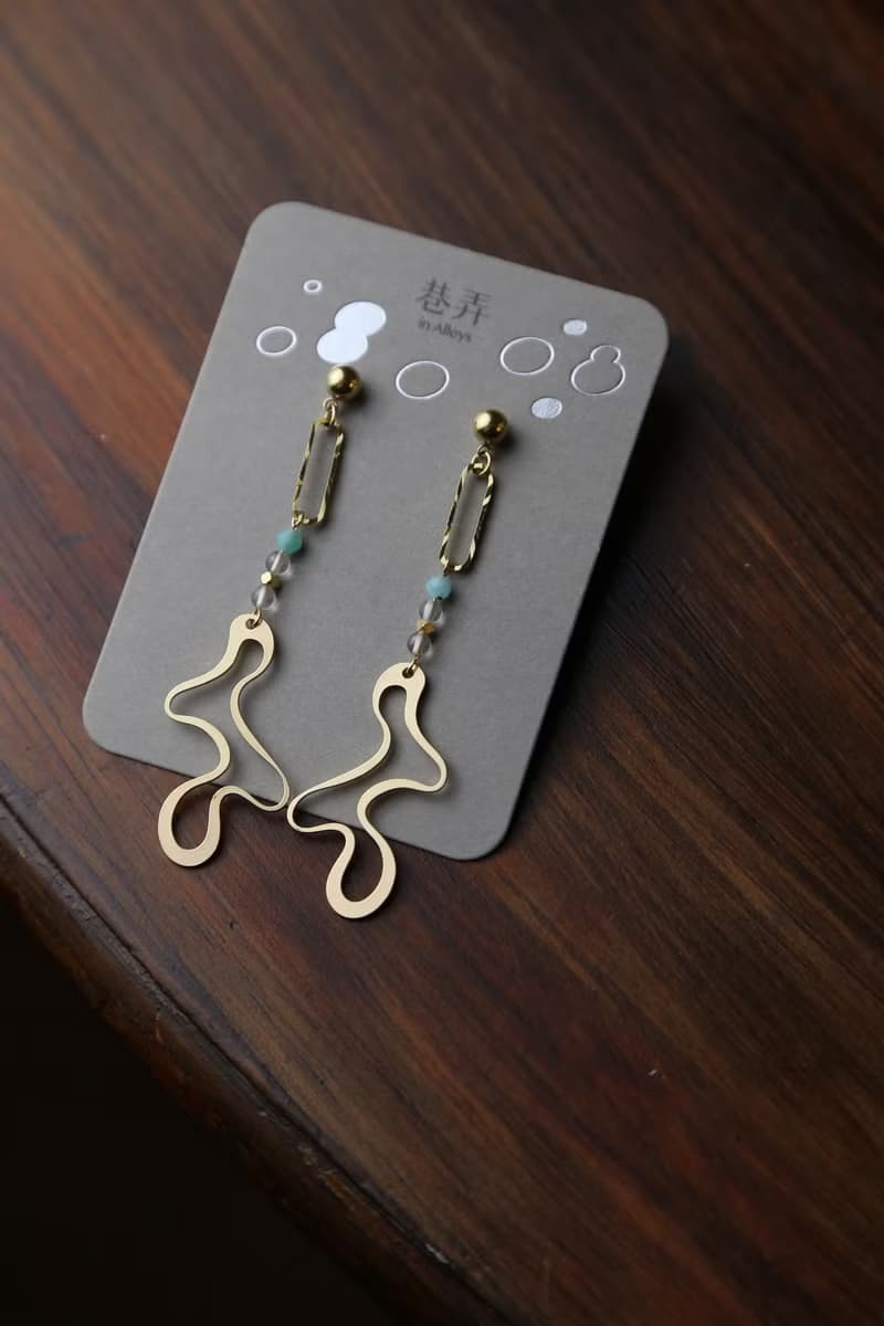 颯 - 天然礦石 水晶 耳環 耳針 耳夾 ( 六色 )