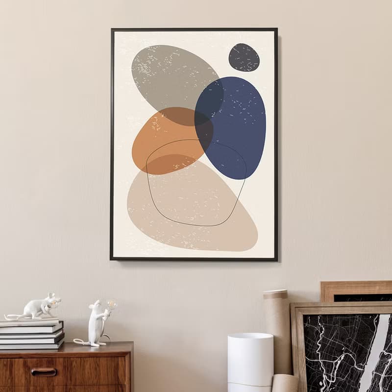 幾何 • 五色塊I - 莫蘭迪復古幾何掛畫/石頭堆疊裝飾/工作室佈置