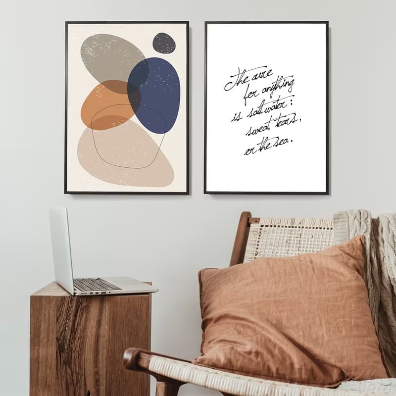 幾何 • 五色塊I - 莫蘭迪復古幾何掛畫/石頭堆疊裝飾/工作室佈置