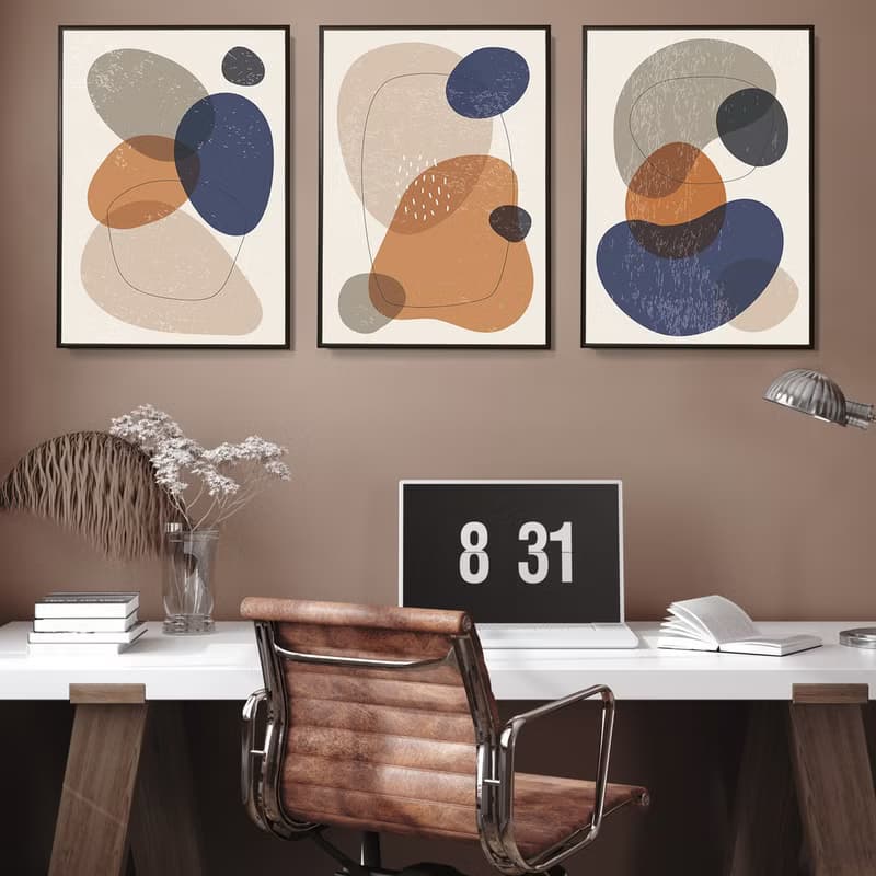 幾何 • 五色塊I - 莫蘭迪復古幾何掛畫/石頭堆疊裝飾/工作室佈置