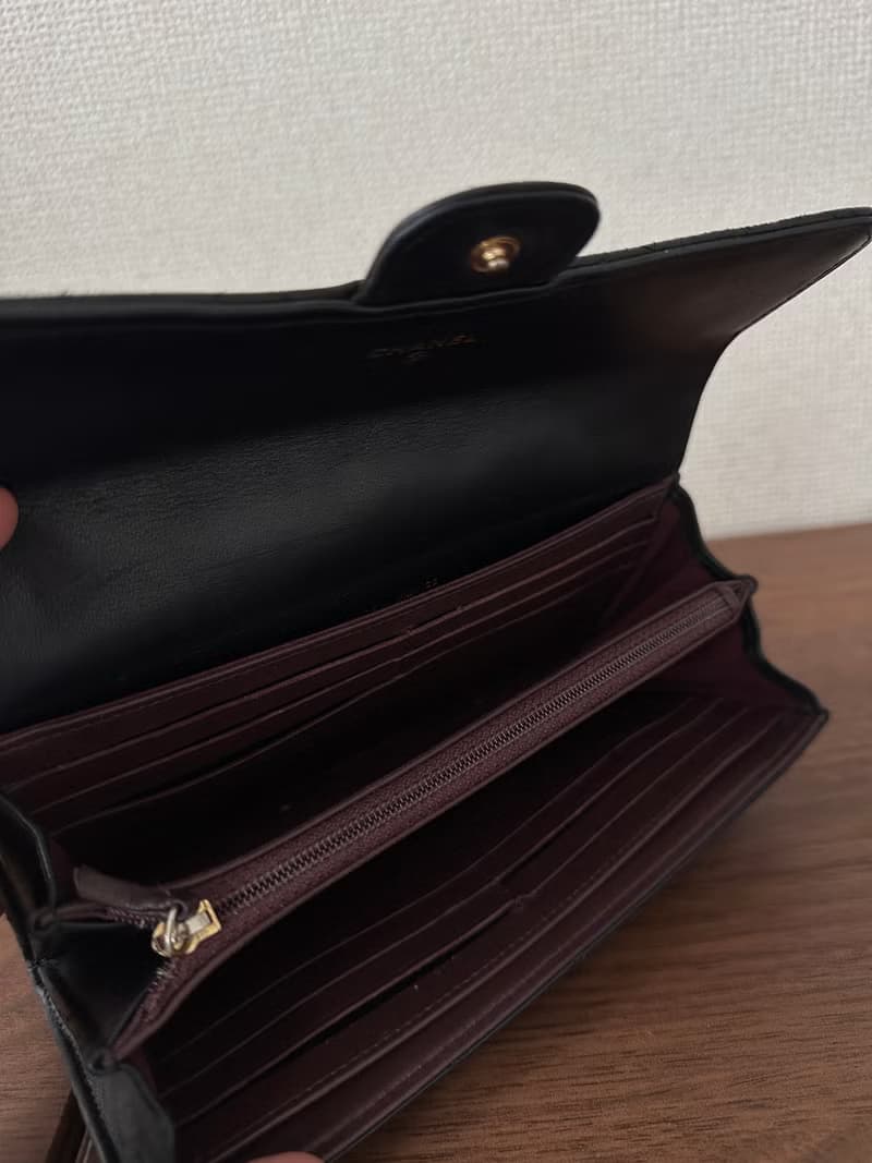 CHANEL 香奈兒 Flap Matelassé Coco Mark 羊皮 黑色 長夾