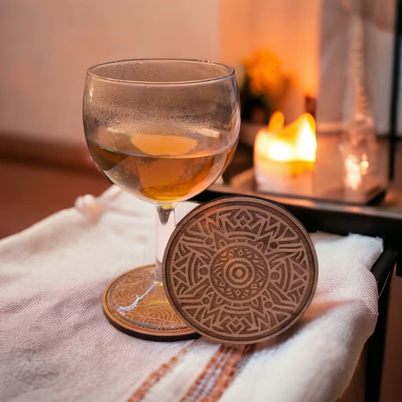 African Patterns Wooden Coaster Set – Traditional African Pattern Wood Coasters