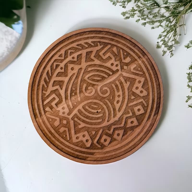 African Patterns Wooden Coaster Set – Traditional African Pattern Wood Coasters