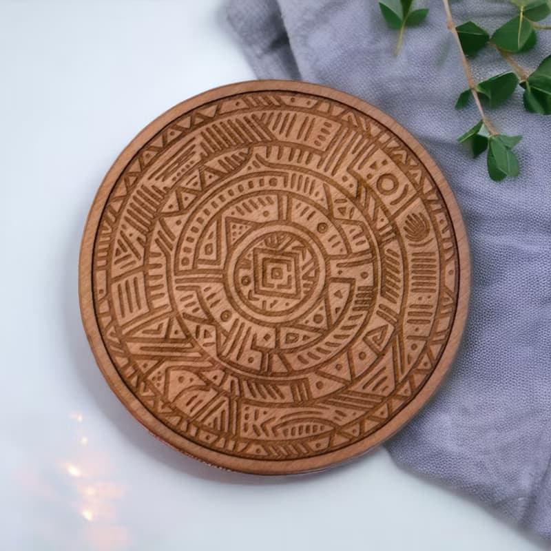 African Patterns Wooden Coaster Set – Traditional African Pattern Wood Coasters