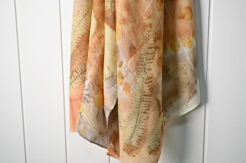 【記憶有限】EcoPrint 花葉移印 羊毛 圍巾/掛畫