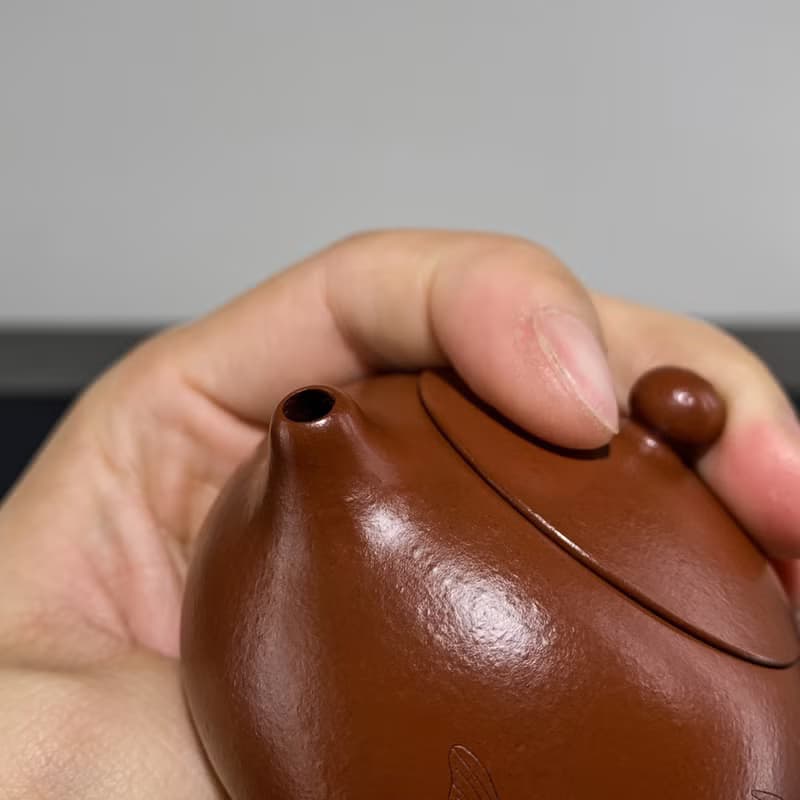 送禮紫砂壺茶壺西施 朱泥 刻蝴蝶 100cc 经典器 圆润可爱 纯正朱