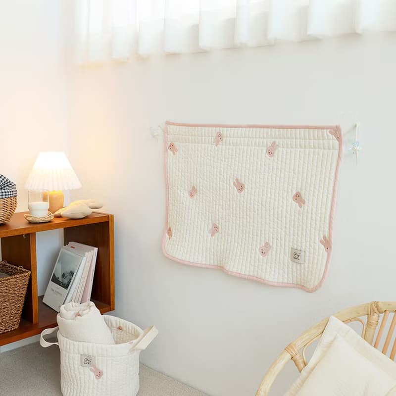 韓國Chezbebe 粉紅小兔刺繡汽車遮陽簾