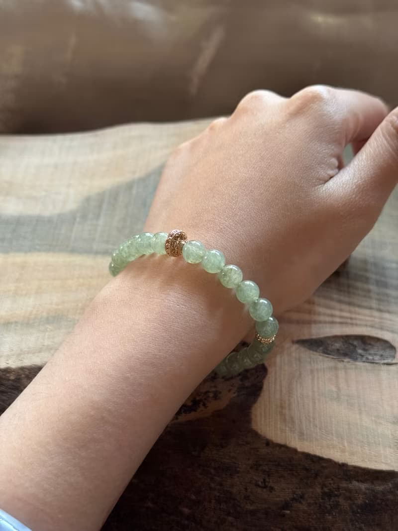 【翡翠】冰透果綠色翡翠設計手珠