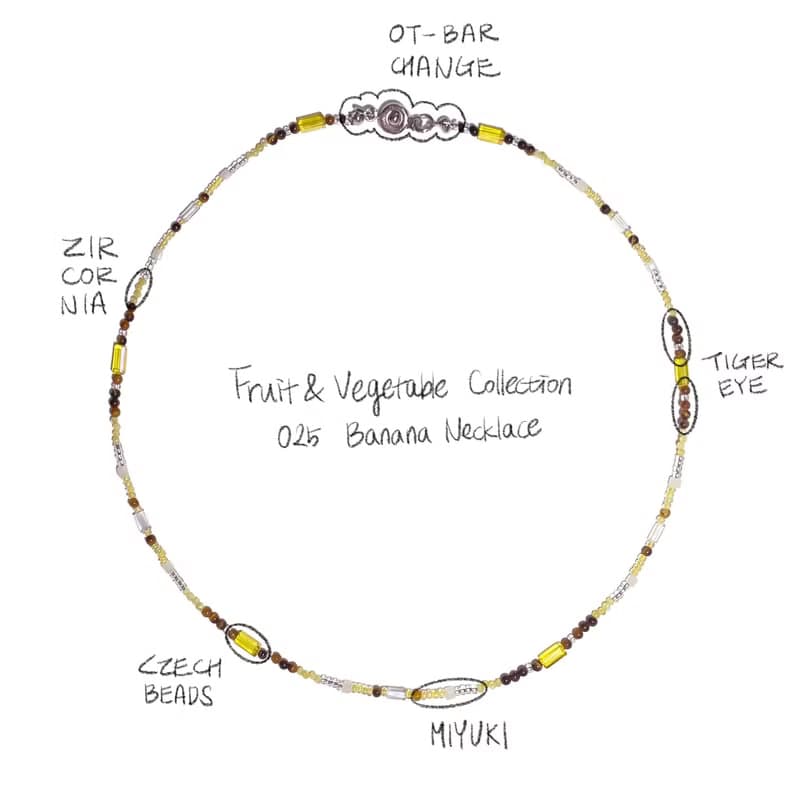 Fruit & Vegetable Collection - 025 Banana Gemstone Necklace