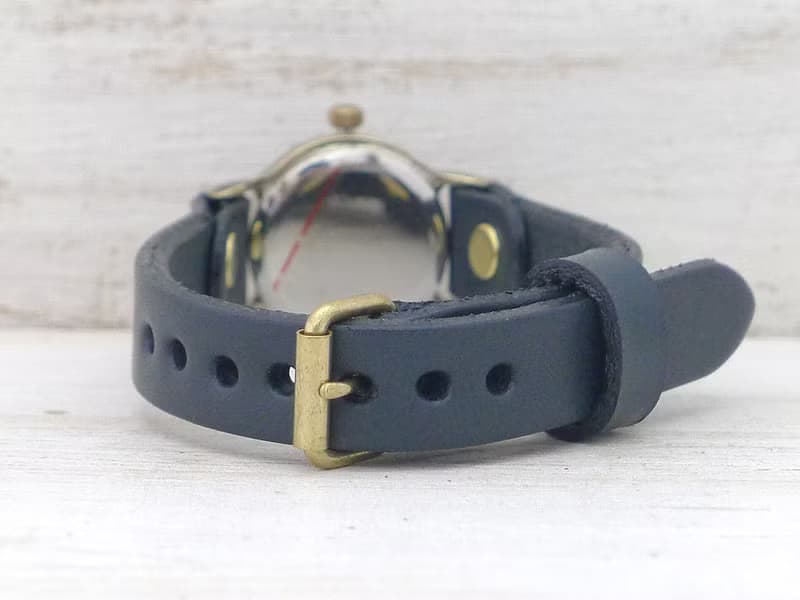 EVE-B-S&M  ブルー文字盤 22mmBrass(真鍮) Sun&Moon 手作り腕時計 (234S&M)