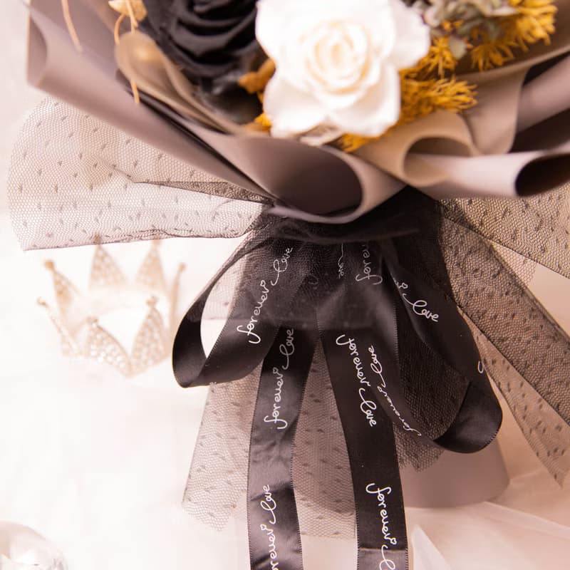 【韓系】個性黑玫瑰乾燥花 永生花花束 大花束 / 生日 告白 女友