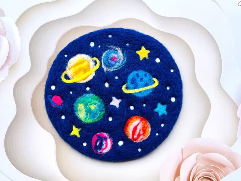 宇宙星球羊毛氈杯墊