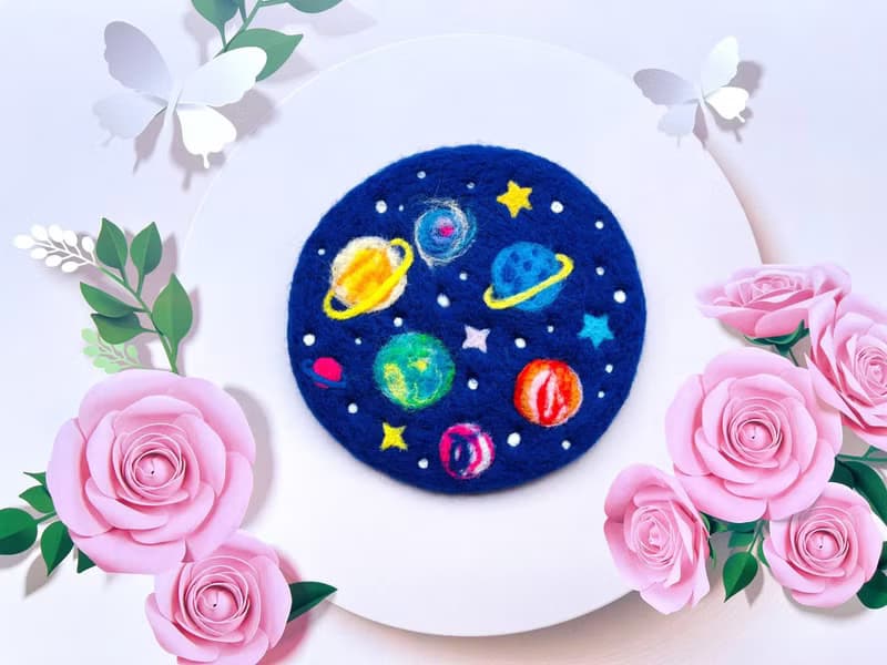 宇宙星球羊毛氈杯墊