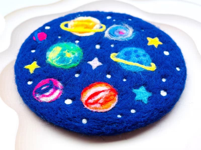 宇宙星球羊毛氈杯墊