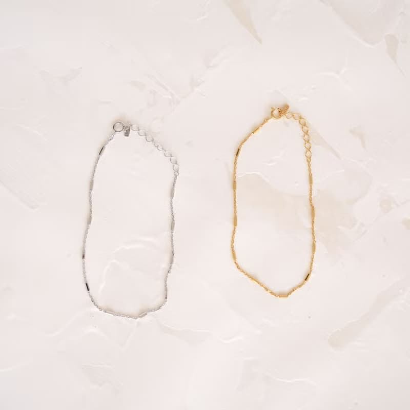 Silver925  スティックステーションチェーンブレスレット