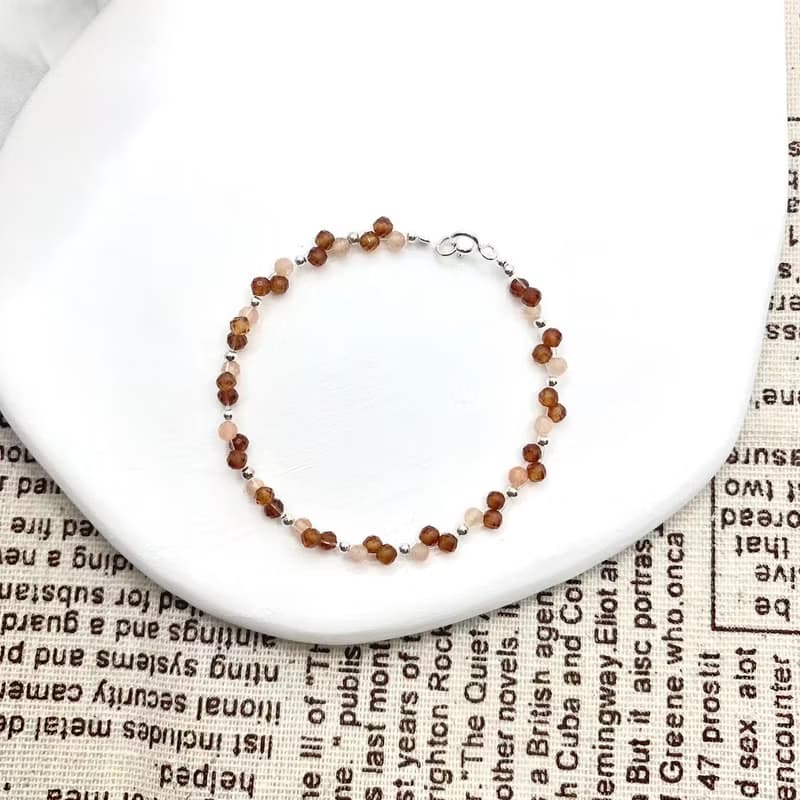 【陽光明媚】太陽石 橙石榴 水晶手鍊 手鍊 水晶手鏈 手鏈 女神晶