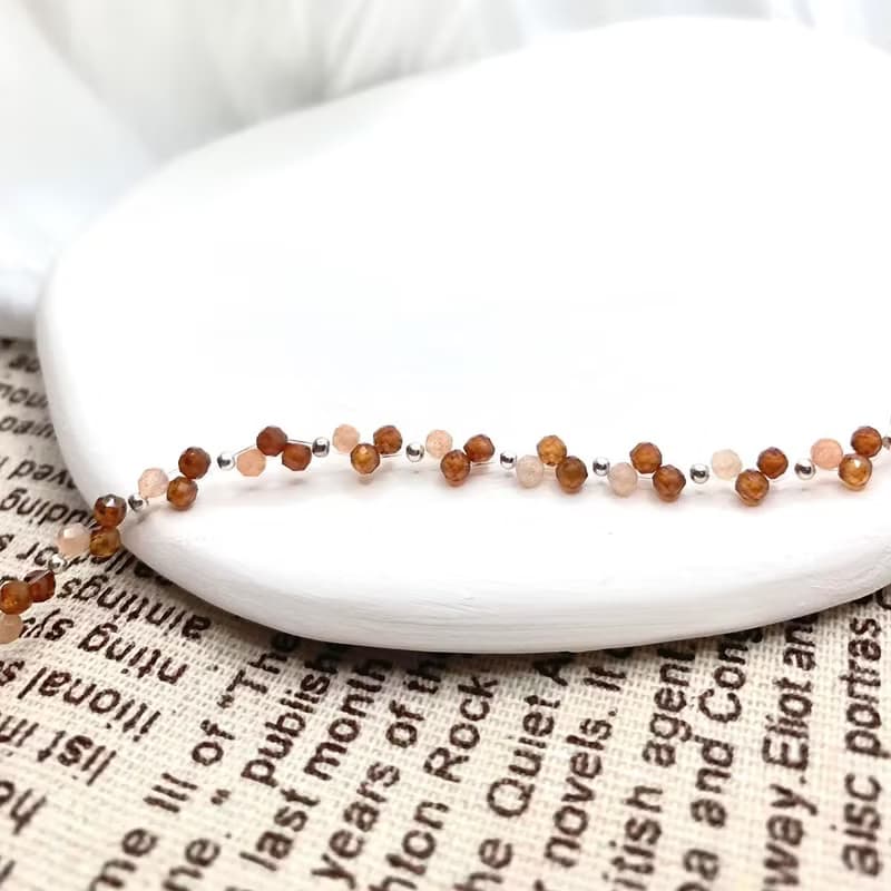 【陽光明媚】太陽石 橙石榴 水晶手鍊 手鍊 水晶手鏈 手鏈 女神晶