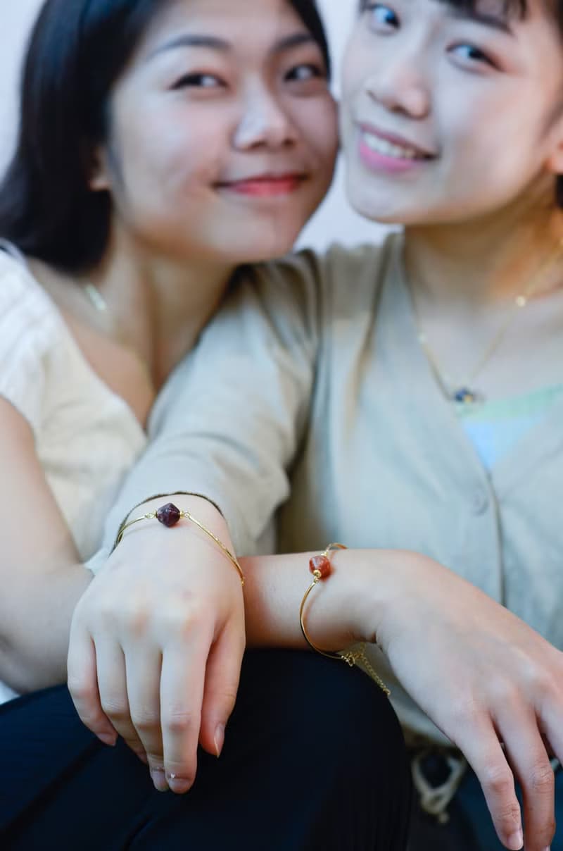 【環保手鏈】星目紫寶石可調節鍍金細手鐲/手工/禮物/推薦