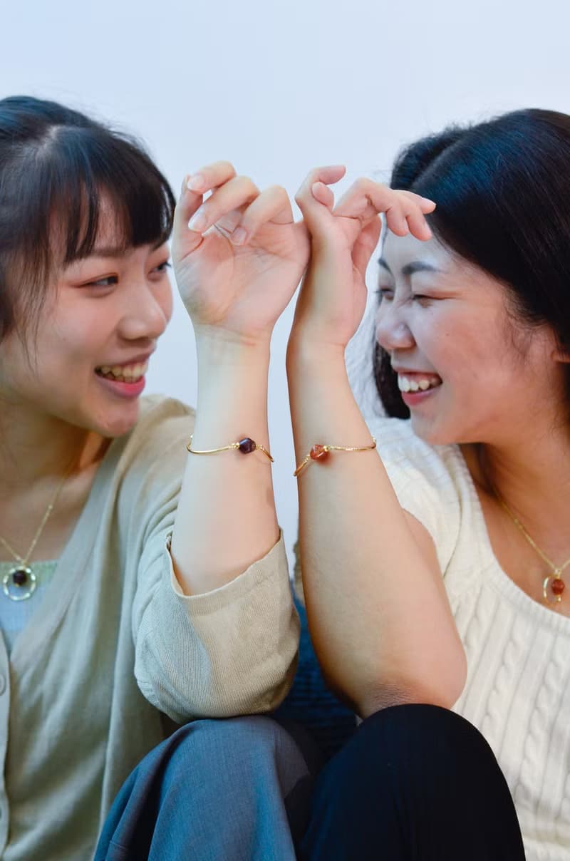 【環保手鏈】星目紫寶石可調節鍍金細手鐲/手工/禮物/推薦