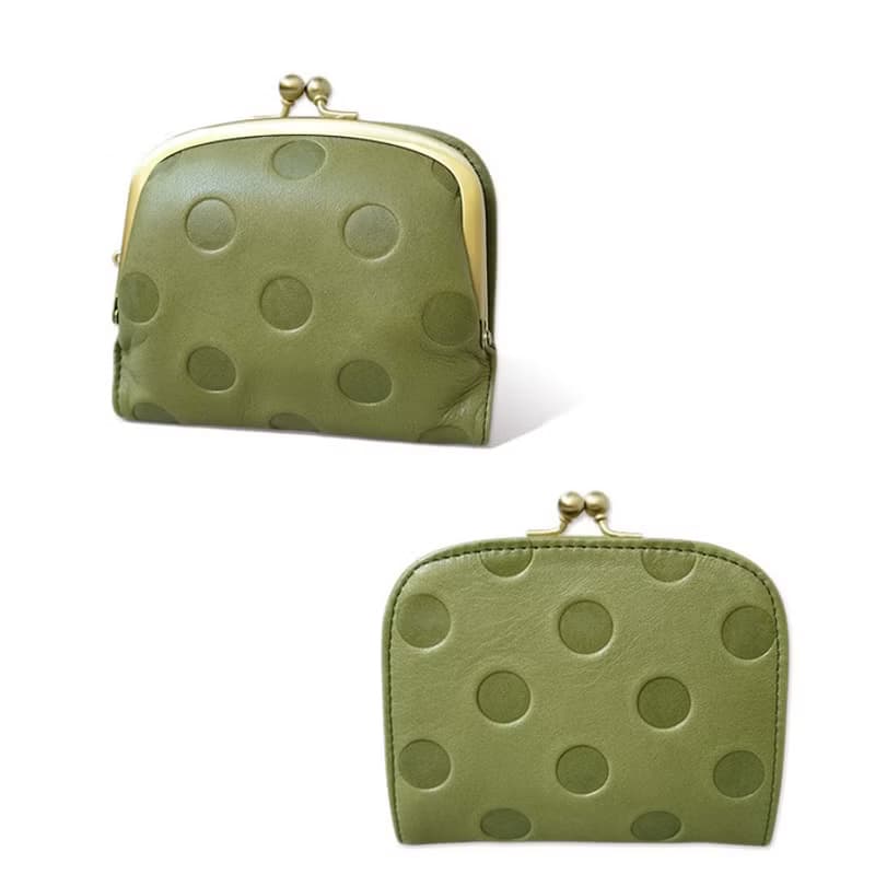 復刻記憶  典藏點點真皮珠扣式短夾Made in Japan by Un Signet