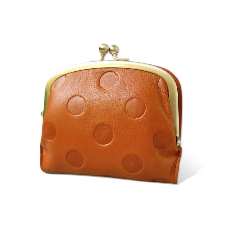 復刻記憶  典藏點點真皮珠扣式短夾Made in Japan by Un Signet