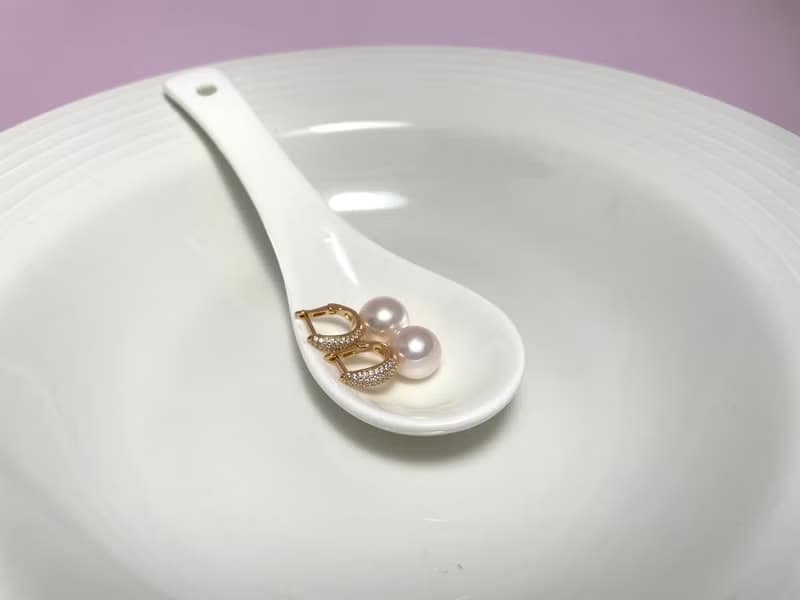水桶款 天然淡水珍珠 極光炫彩 滿鑲 純銀耳環