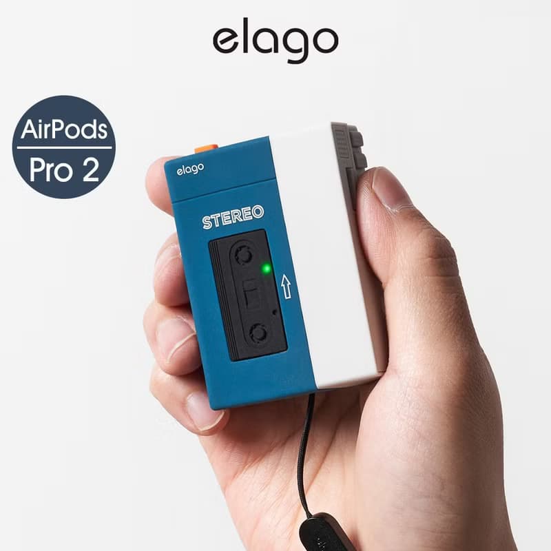 AirPods Pro 2卡帶播放器耳機殼-復古藍