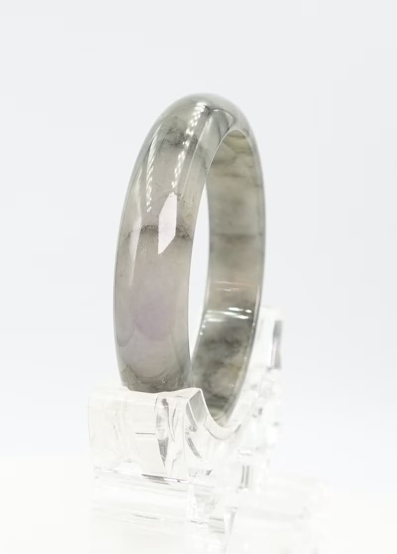 寶麗金珠寶-天然冰飄墨A貨緬甸玉手鐲