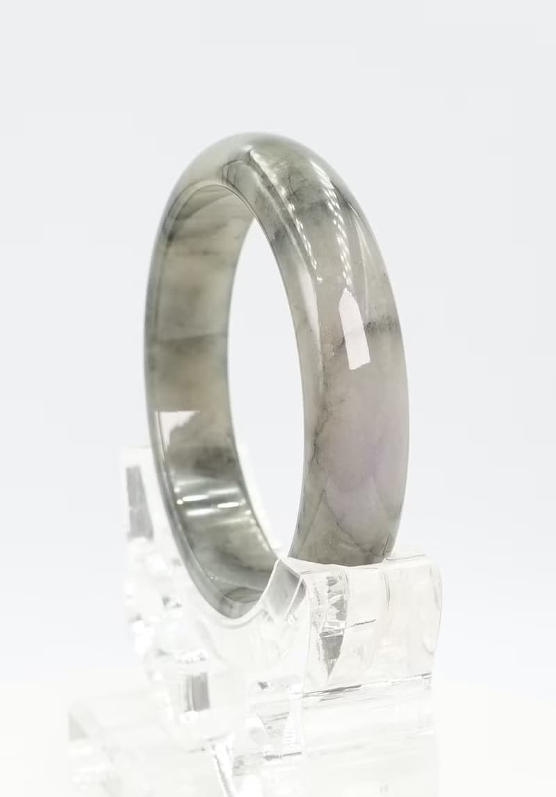 寶麗金珠寶-天然冰飄墨A貨緬甸玉手鐲