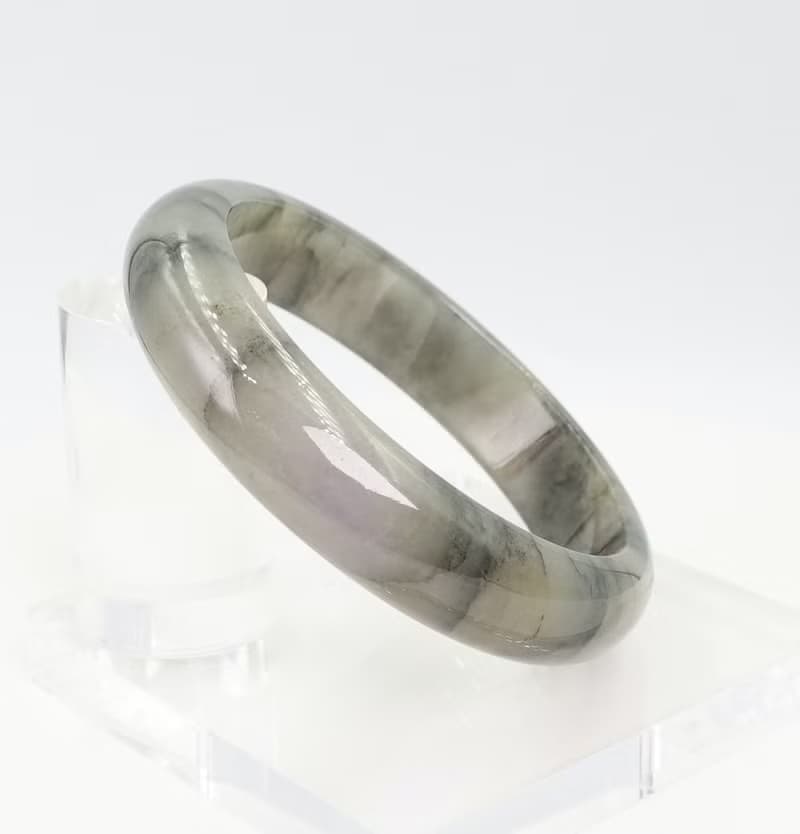 寶麗金珠寶-天然冰飄墨A貨緬甸玉手鐲