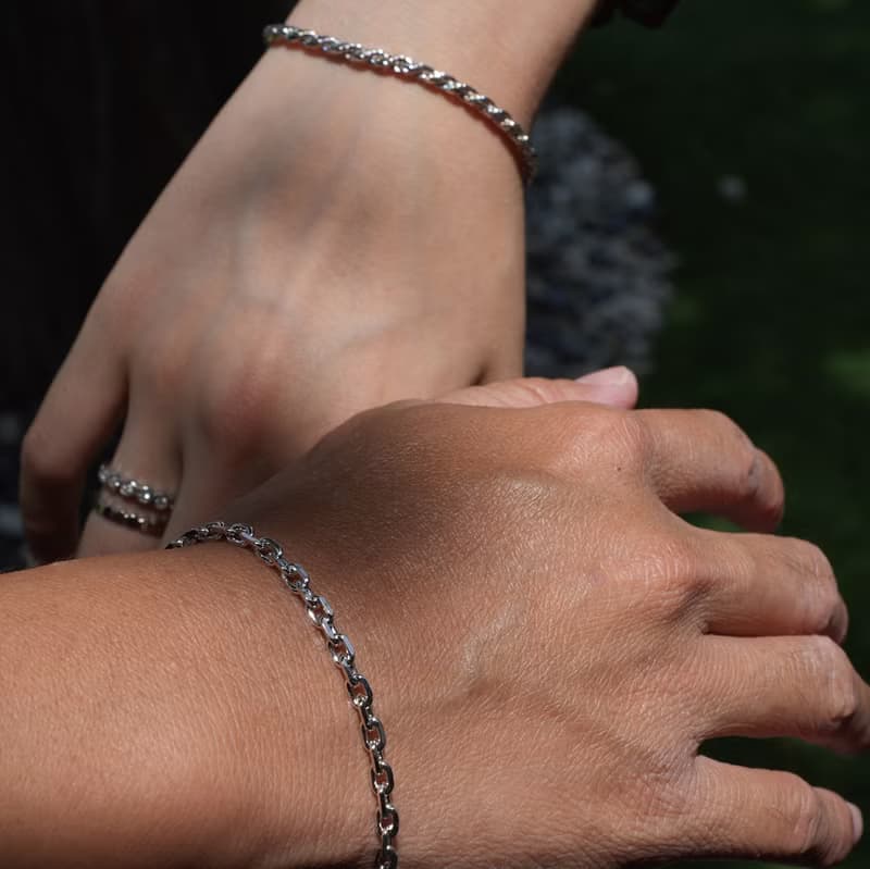 FREYA 4mm十字手鍊-925純銀手鍊 可碰水 不過敏 男女款手鍊 對鍊